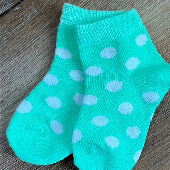 Polka Dot Baby Socks - Mint Green and White NWOT Size 9-12 Months - Picture 7 of 7